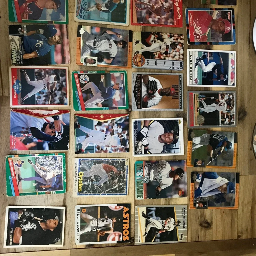 Vintage Baseball Card Lot 35ct Bonds Henderson Ryan Thome Topps Donruss Fleer